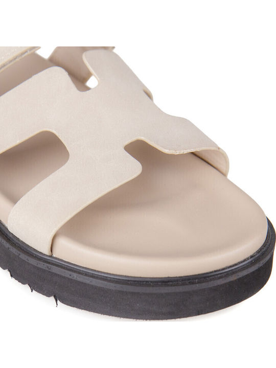 Дамски Анатомични Сандали Flatforms Бежови