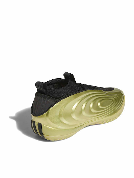 Harden Volume 10 Basketball Shoes Gold Metallic / Core Black / Solar Turbo