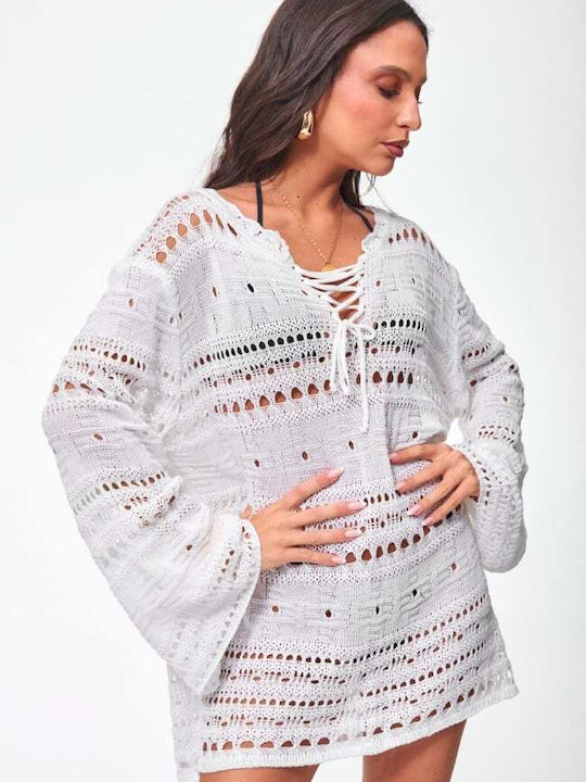 Decoro Women's Mini Beach Dress White