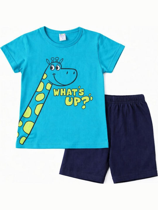 Happy Touch Kinder Schlafanzug Sommerlich Turquoise