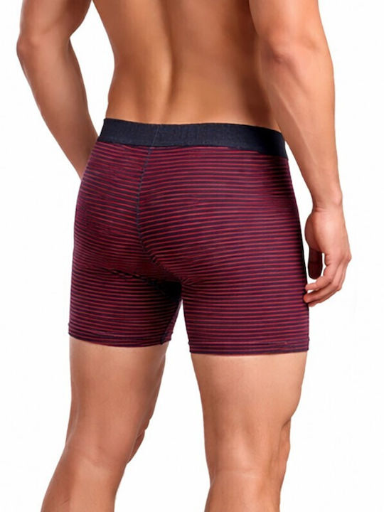 Мъжки боксерки Burgundy с Дизайн 3Опаковка