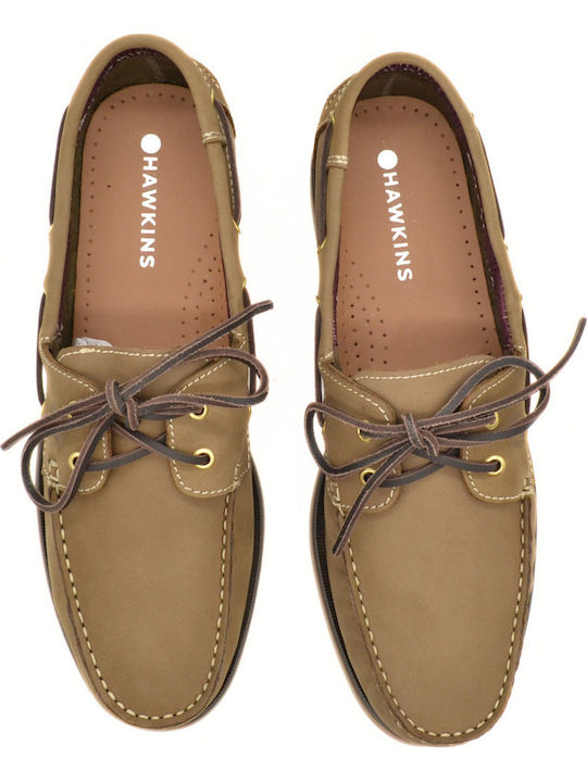 Leather Men's Boat Shoes in Brown Colour