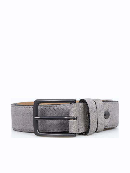 Herren Gürtel Leder Grau