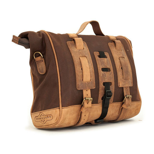 Longride ''old Chopper'' Waxed Cotton Saddlebag Marron Brown