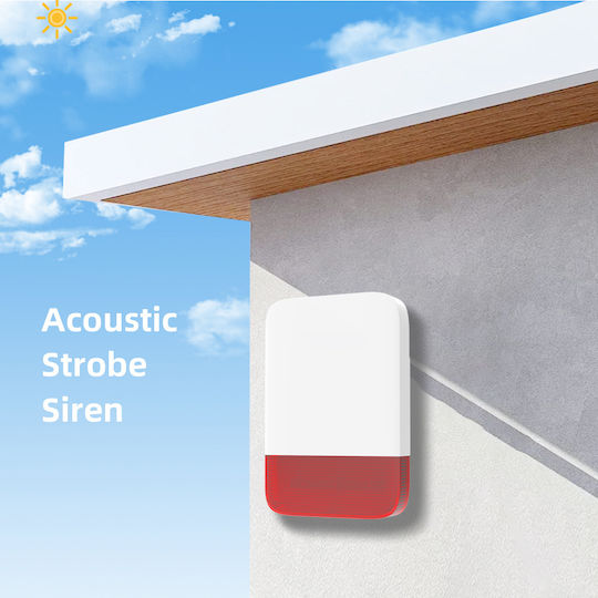 Powertech RF Alarm Siren Battery for Outdoor Use 120dB with Red Light 18x27cm
