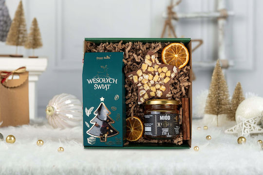 Christmas Gift Santa Set Tea Honey Chocolate Star Box
