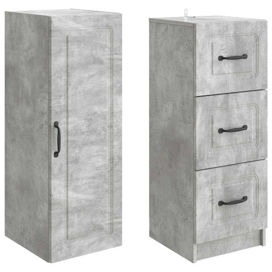 vidaXL Bathroom Floor Column Cabinet L33xD34.5xH87cm Gray