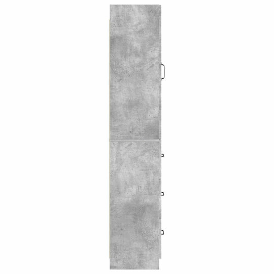 vidaXL Bathroom Floor Column Cabinet L33xD34.5xH87cm Gray