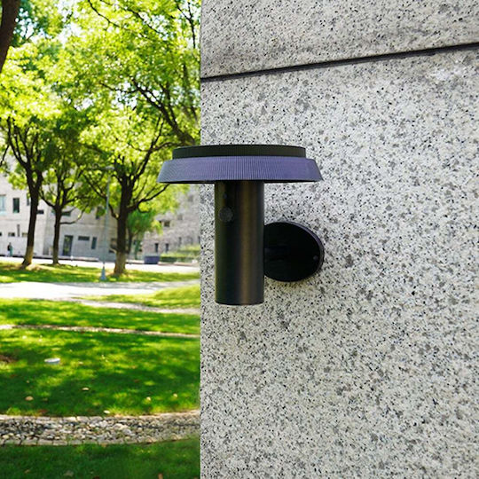 123led Wall Mounted Solar Light 600lm Warm White 1800K with Motion Sensor and Photocell IP44
