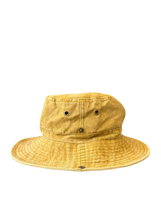 DENIA ACCESSORIES Υφασμάτινo Ανδρικό Καπέλο Στυλ Safari Κίτρινο