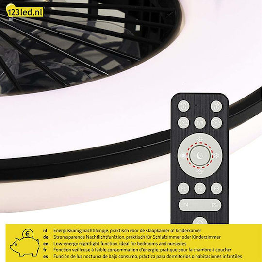 123led Deckenleuchte 48.5cm mit Leuchte Transparente / Schwarze