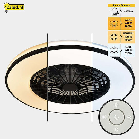 123led Deckenleuchte 48.5cm mit Leuchte Transparente / Schwarze