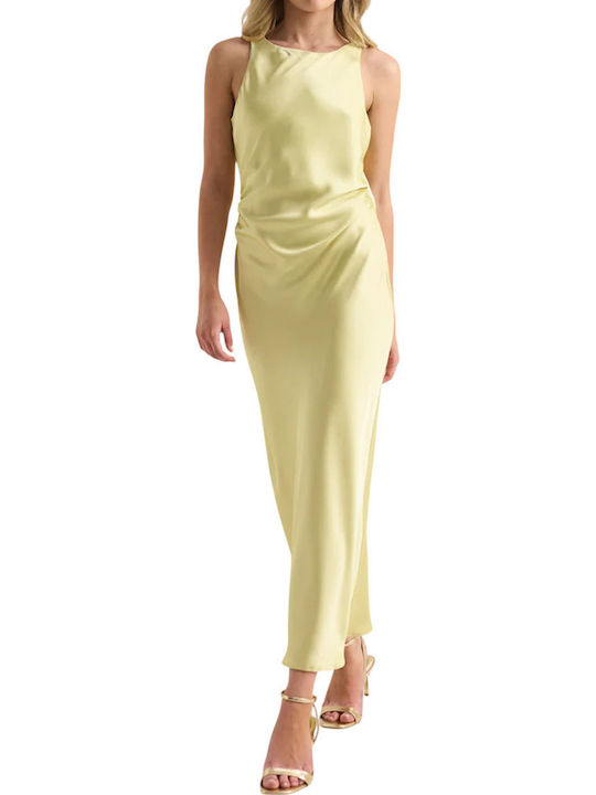 Summer Maxi Slip Dress for Wedding / Christening Satin Lemon
