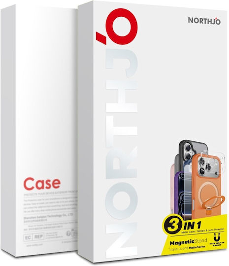 Northjo Protection Set 3 In 1 Hard Case Stand Screen Camera Protection Semi-Transparent Orange Apple iPhone 17 Pro Max