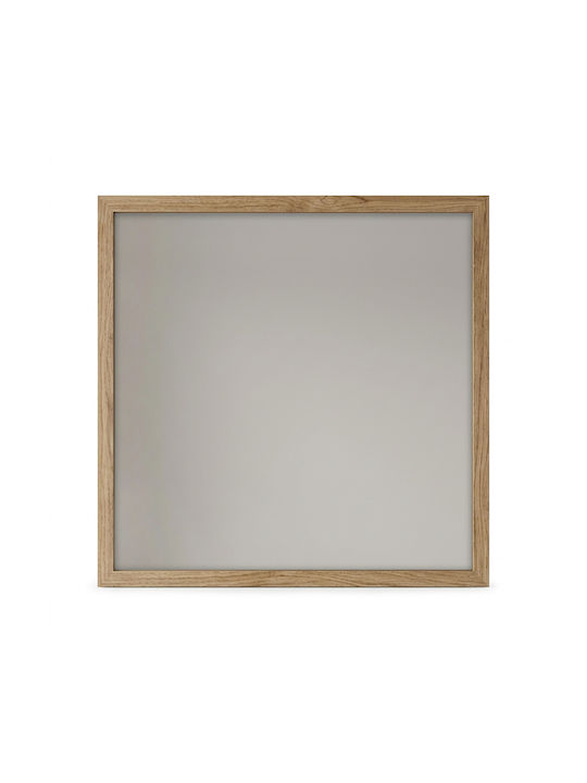 Megapap Mars Wall Mirror with Brown Wooden Frame 86x86cm