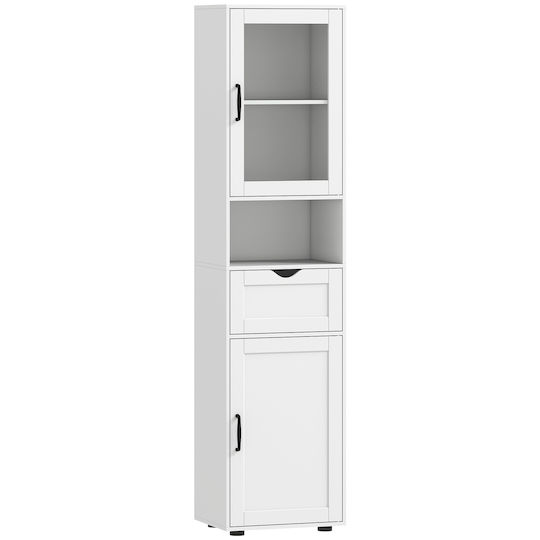 HomCom 834-896V00WT Στήλη Μπάνιου Δαπέδου 40x30x165cm Λευκή