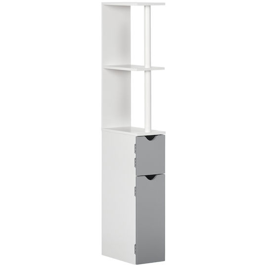 Kleankin 834-456GY Банска Колона Подова 15.2x29.8x118см Бяла