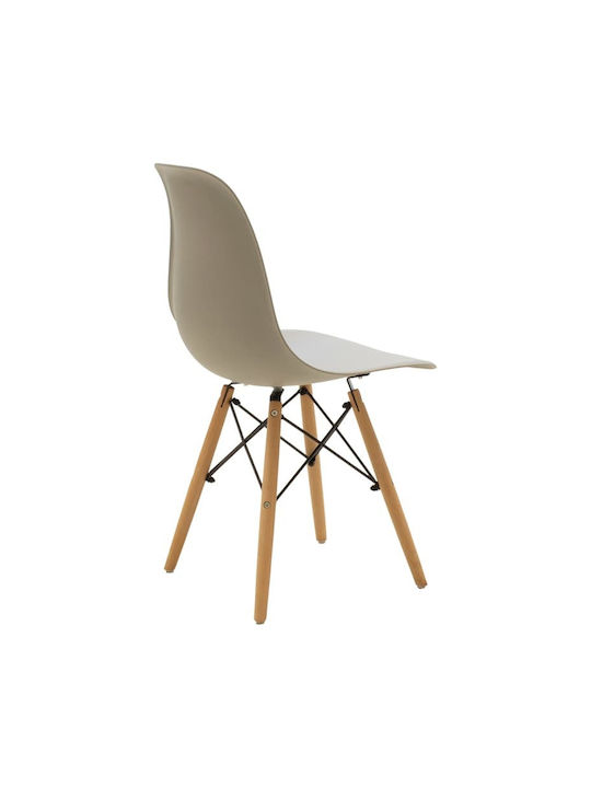 Julita Dining Armchair Made of Polypropylene Cappuccino 46x52x80cm