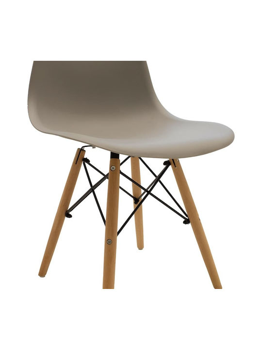 Julita Dining Armchair Made of Polypropylene Cappuccino 46x52x80cm