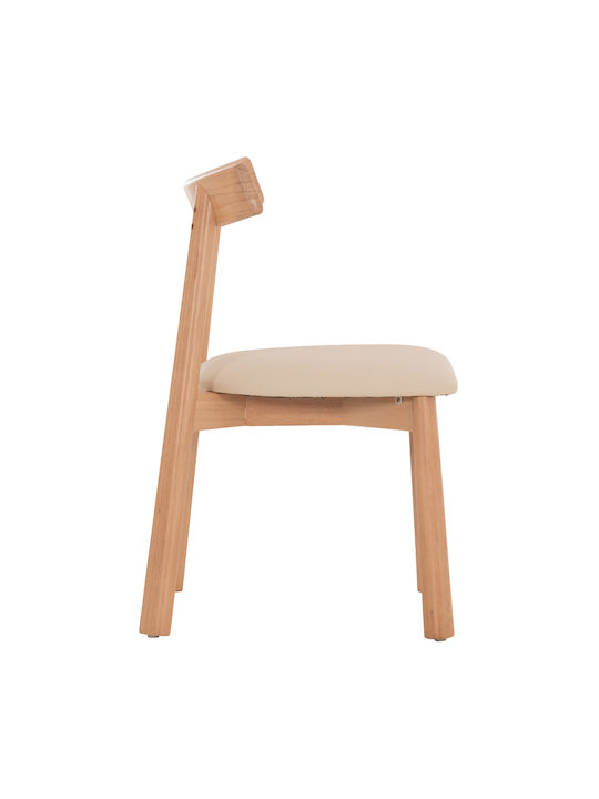 Osorio Dining Chairs with Artificial Leather Upholstery Natural-Ecru 2pcs 51x55x74cm