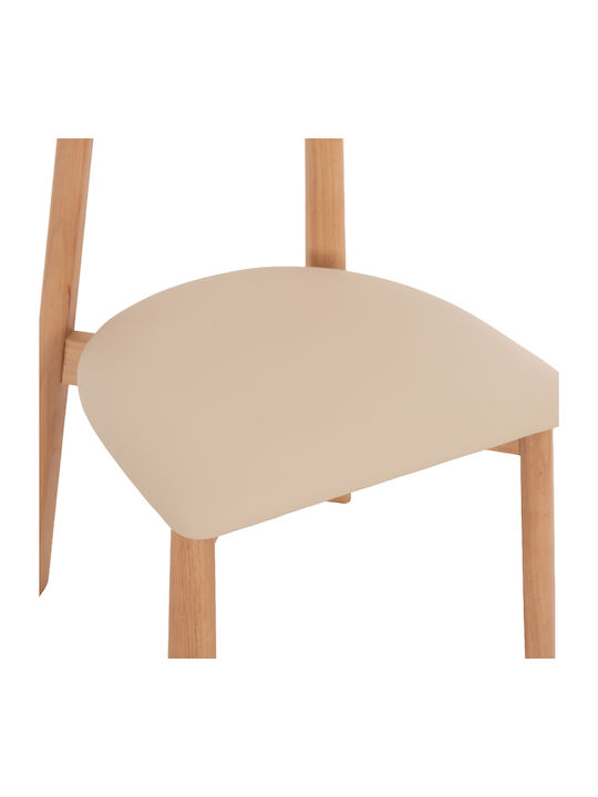 Osorio Dining Chairs with Artificial Leather Upholstery Natural-Ecru 2pcs 51x55x74cm