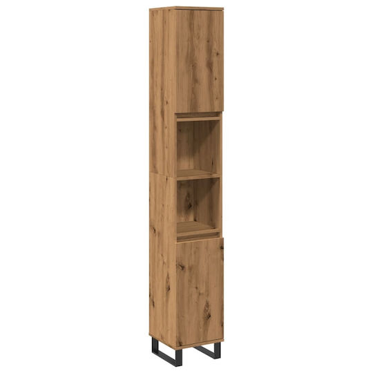vidaXL Στήλη Μπάνιου Τοίχου 30x30x190cm Δρυς