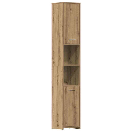 vidaXL Στήλη Μπάνιου Τοίχου 30x30x183.5cm Δρυς
