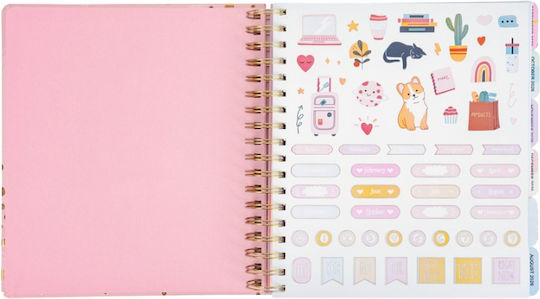 Diary Tri-Coastal Weekly 18-Month August 2026 January 2028 Pink