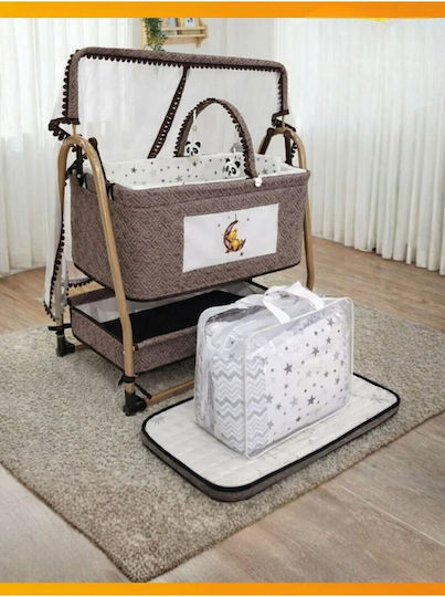 SteweHome Babywiege mit Matratze und Rädern Gelb