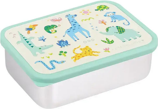 A Little Lovely Company Неръждаема Детска Кутия За Храна 0.9 Л Бежова 17.5 x 12.5 x 6 см
