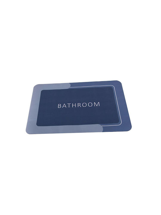 Non-Slip Bath Mat Microfiber AT7165 Navy Blue 58x38cm