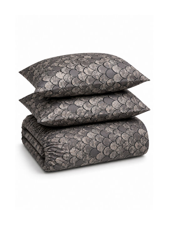 Comfort Bed Sheet Set with 1 Pillowcase King Size 270x220cm Grey (4 Pieces)