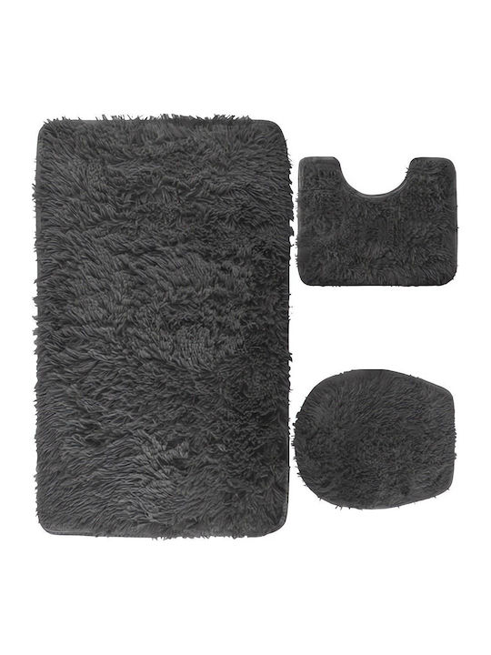 Non-Slip Bath Mats Set ZY12203QWS61 Anthracite Grey 3pcs