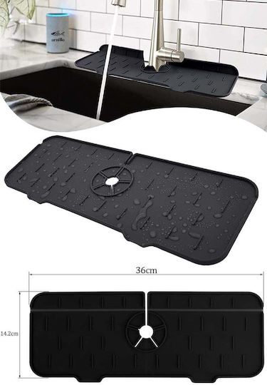 SteweHome Πατάκι Μπάνιου Ξύλινο STE-034281-P34281 Μαύρο 37x13.7εκ.