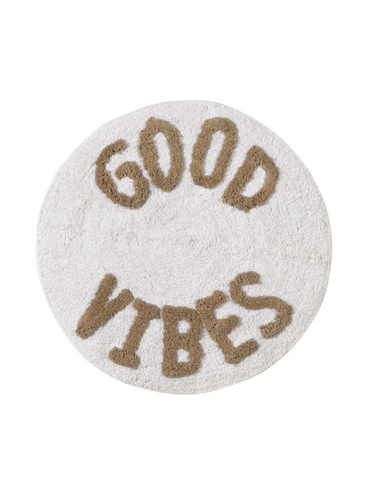 Das Home Bath Mat Cotton Round 0679 420760900679 Ecru, Beige Width 60cm