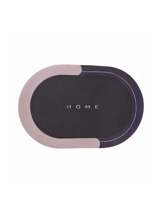 Αντιολισθητικό Πατάκι Μπάνιου Οβάλ Pink-black 57x38εκ.