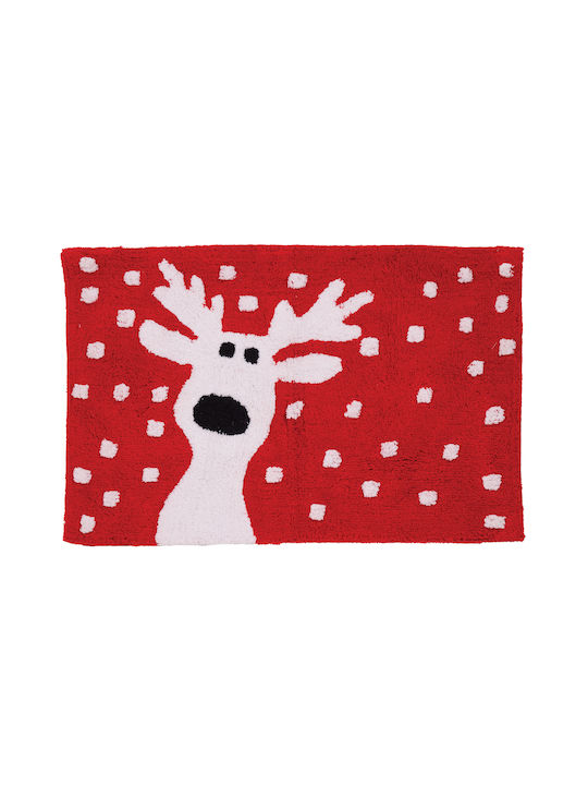 Das Home Non-Slip Bath Mat Cotton 0850 420750800850 Red 50x80cm