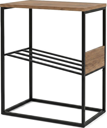 Rectangular Side Table Tenol Wooden Light Walnut W55xD25xH62cm