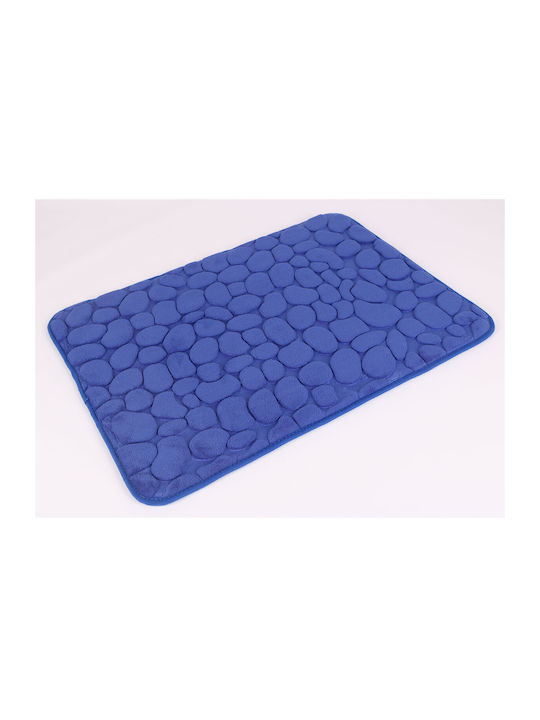 Inter Ceramic Αντιολισθητικό Πατάκι Μπάνιου Μπλε 51x71εκ.
