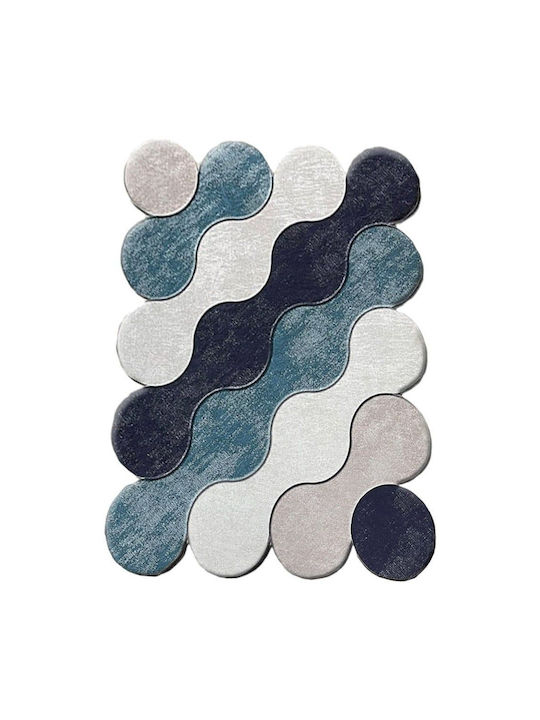 L'Εssentiel Maison Set Badematten Synthetisch,Polyester/Cotton/Leather Rechteckig Blue 2Stück