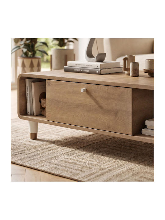 Rectangular Central Coffee Table Doro Wooden Sepet Oak L100xW60xH34.6cm