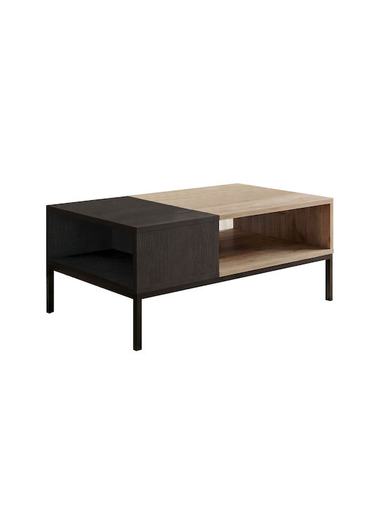 Rectangular Central Coffee Table Cailin from Solid Sepet Oak Wood L90xW56xH40.6cm