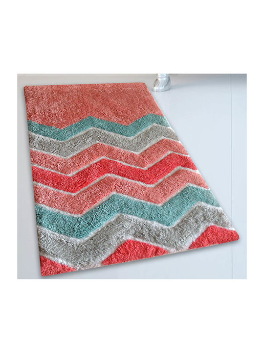 San Lorentzo Bath Mat Cotton Zic Zac 1905 CORALE Coral 50x80cm