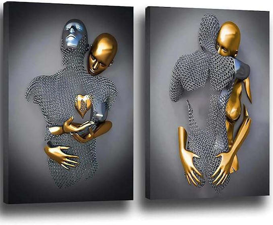 Poster 50x70cm Dekorationsdruck Metall Skulpturen Ohne Rahmen 2 Stück