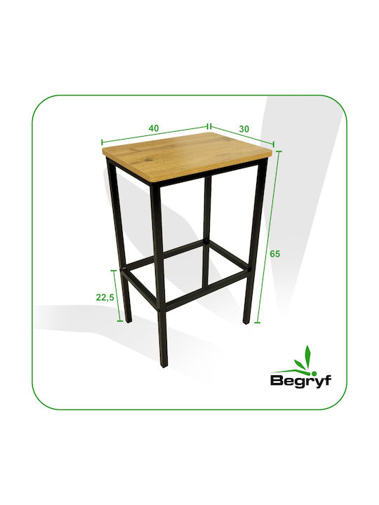 Σκαμπό Μπαρ Μεταλλικό Oak 40x30x65εκ.