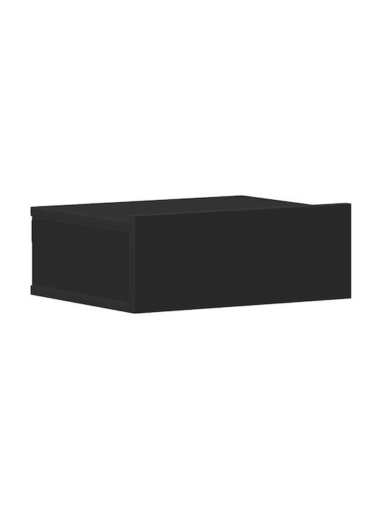 Κομοδίνο Ξύλινο Μαύρο 40x30x15cm