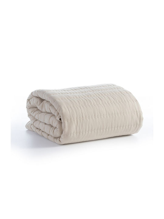 Nef-Nef Homeware Colorfull Coverlet King Size Microfiber Beige 270x270cm