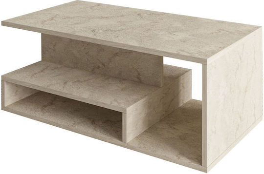 Правоъгълно Централно Кафе Масичка Vera Дървена Travertine Ш90xД56.2xВ10см