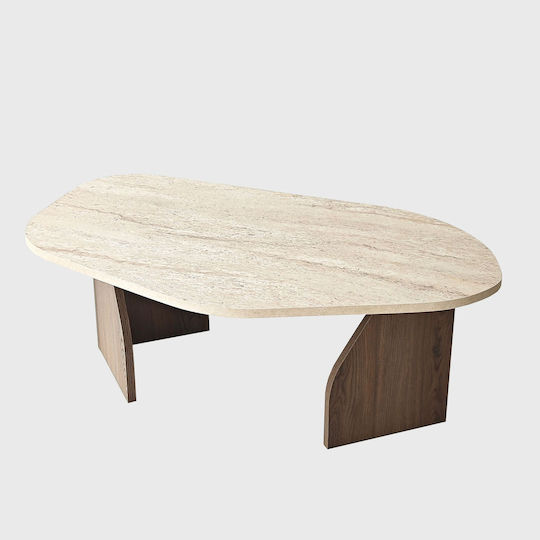 Zentrales Kaffeetisch Rock Holz Walnuss M100xT60xH35cm
