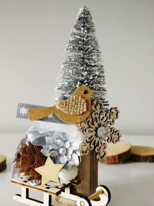 Decorative Silver Christmas Trees 8cm 2pcs